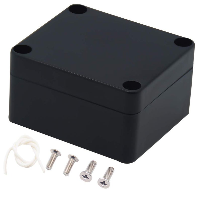 Zulkit Junction Box, Zulkit Project Box IP65 Waterproof Outdoor Box ABS Plastic Electrical Boxes Electronic Enclosure Black 2.48 x 2.28 x 1.38 inch (63 x 58 x 35mm) - Image 1